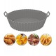 Forma Silicone 20x6cm Redonda Protetor Air Fryer Cinza